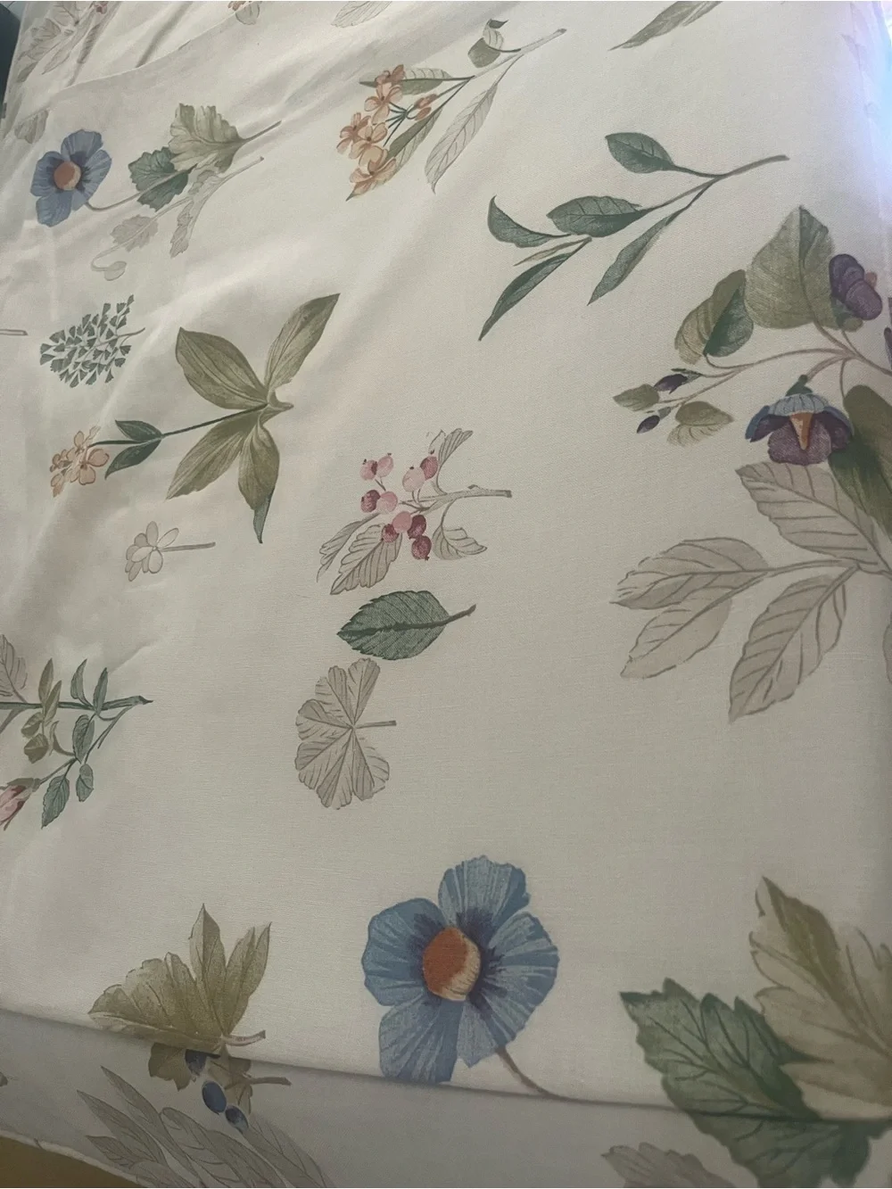 Floral Cream Botanical Pillow shams  set Elegant Pink & Green Design